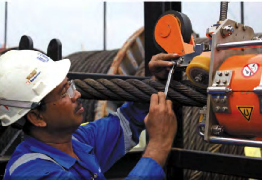 Non-destructive testing of steel wire rope