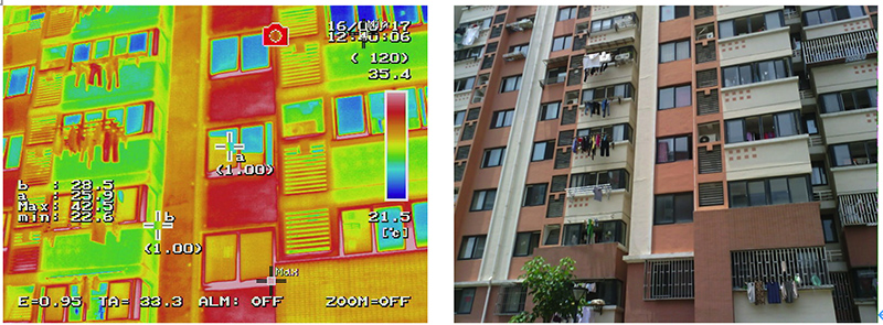 External wall hollow drum infrared detection service